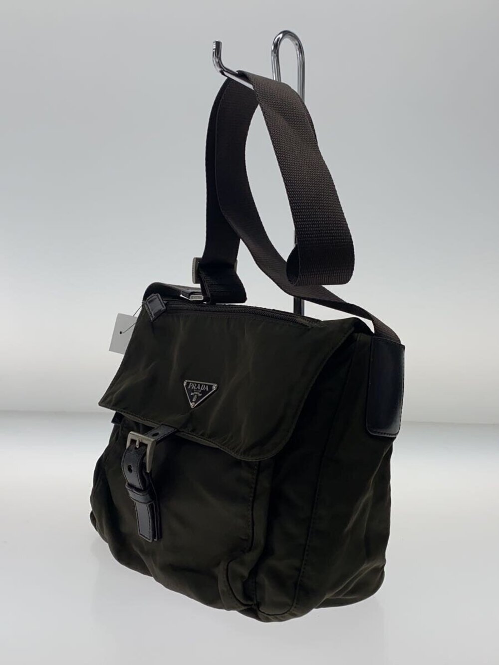 Prada Black logo messenger bag Tessuto Vela Black